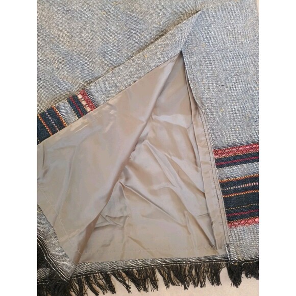 Size 12 Field Guide Wrap Wool blend Skirt Winter Embroidered Fringe Side Zipper - Picture 6 of 10